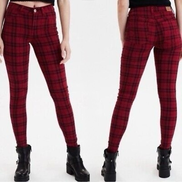 American Eagle Outfitters Pants - NWT American eagle next level stretch plaid curvy high rise jegging ❤️